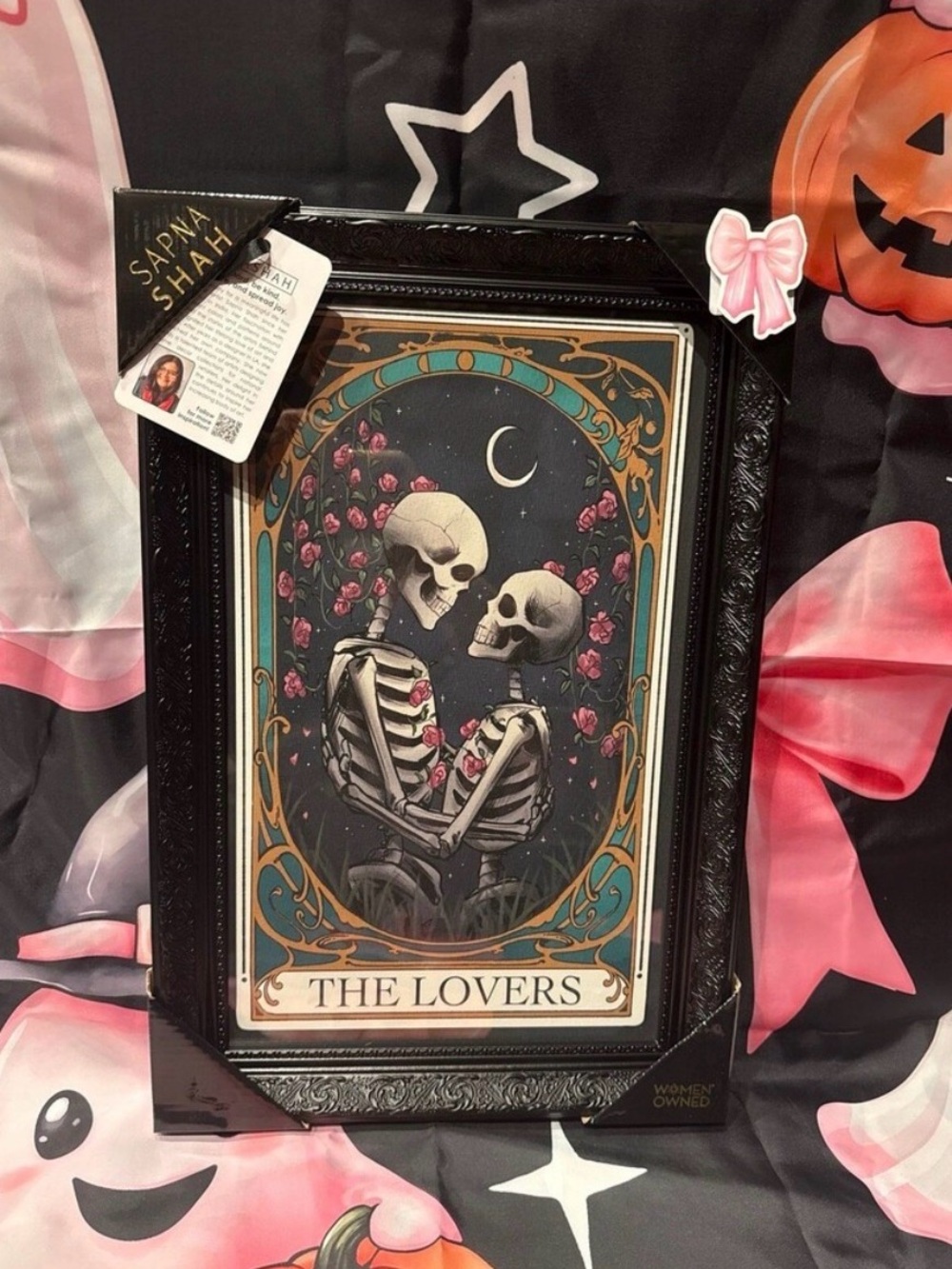 Viral Sapna Shah The Lovers Skeleton Tarot Framed Wall Art